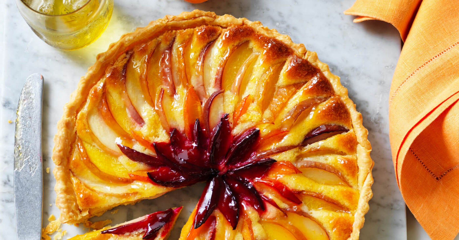 Layered Stonefruit Tart Recipe | myfoodbook